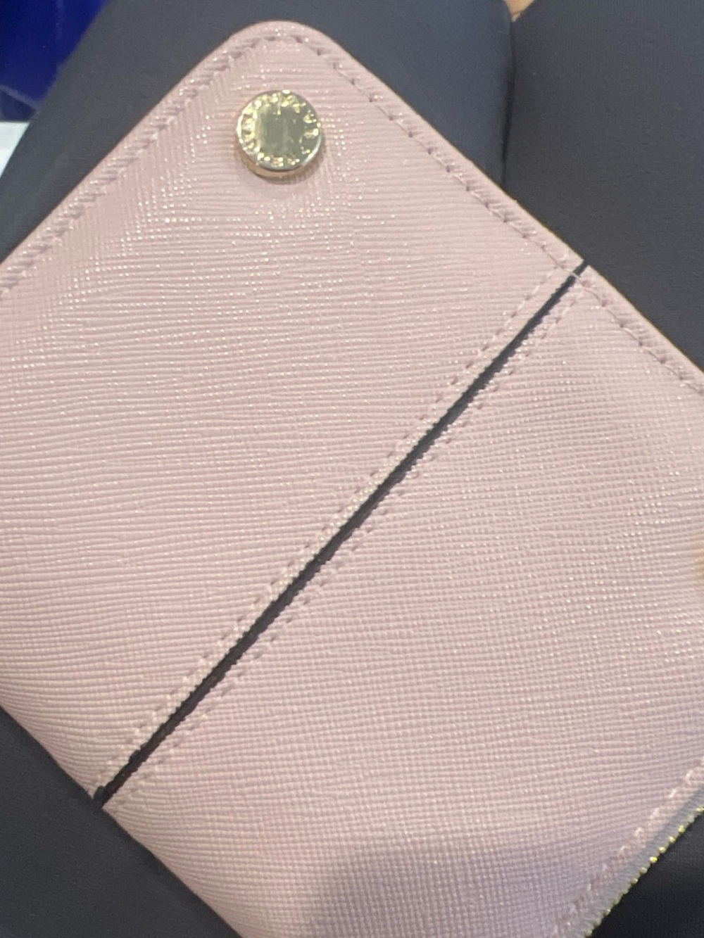 Steve Madden Light Pink Saffiano Cardholder Wallet